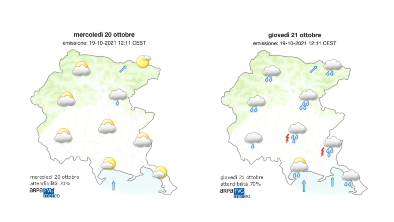 Immagine per Meteo, cielo sereno ma attesa pioggia in serata sul Goriziano